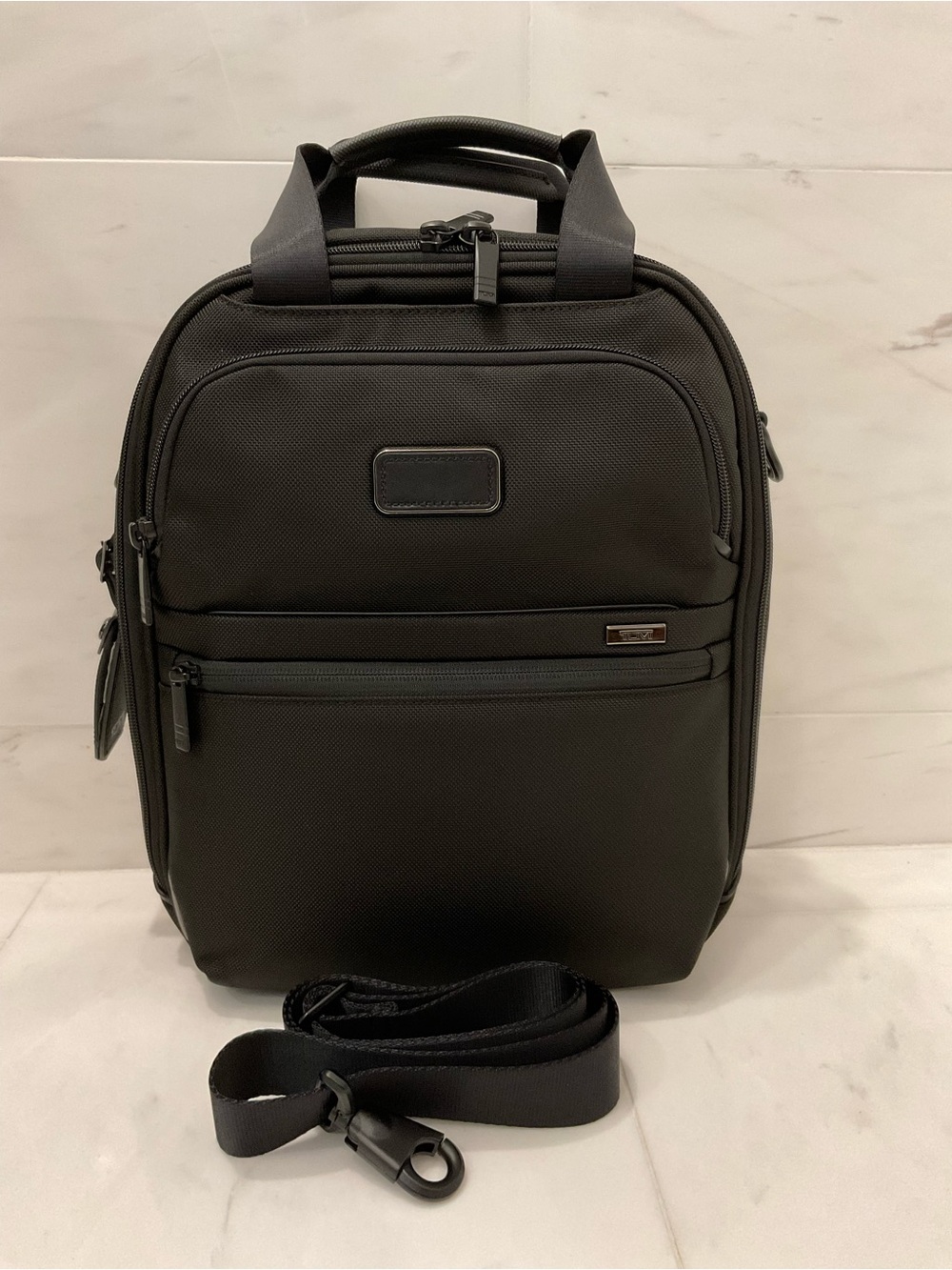 NEW Tumi ALPHA 14.0” Ballistic Nylon BOARDING BAG Sling Crossbody Bag - BLACK